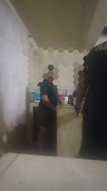 Stunning moment from "Maid fucked in the kitchen (almost discovered by my wife)"