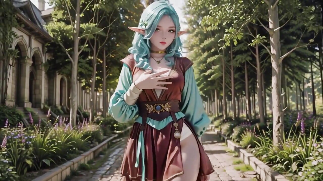 Forest Fantasy! Green-haired Mage & Blue Elf in a Private Walk
