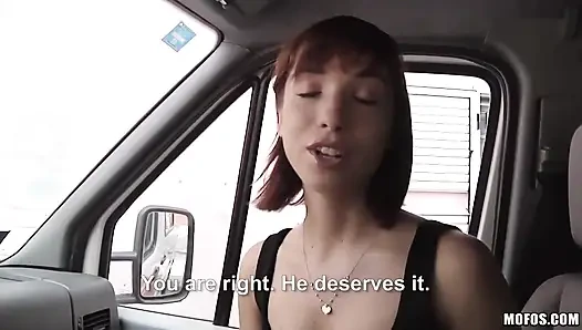 Stranded Teens - Red Head Tina Hot Loses It When She Discovers BF Is Cheating, Gets Instant Wild Car Doggy Style with Antonio