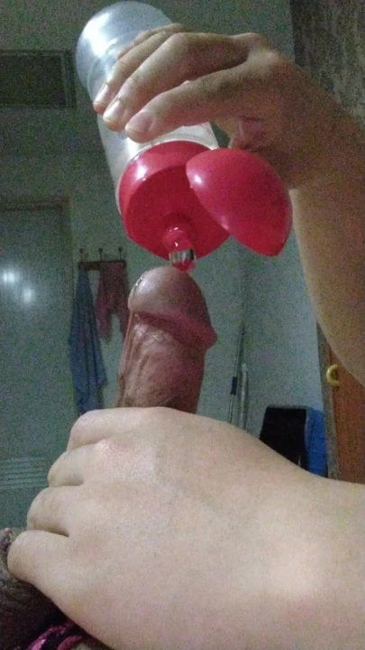 Edging cumshot with moster load