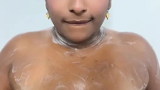 Big ass Indian shows her big ass in the shower