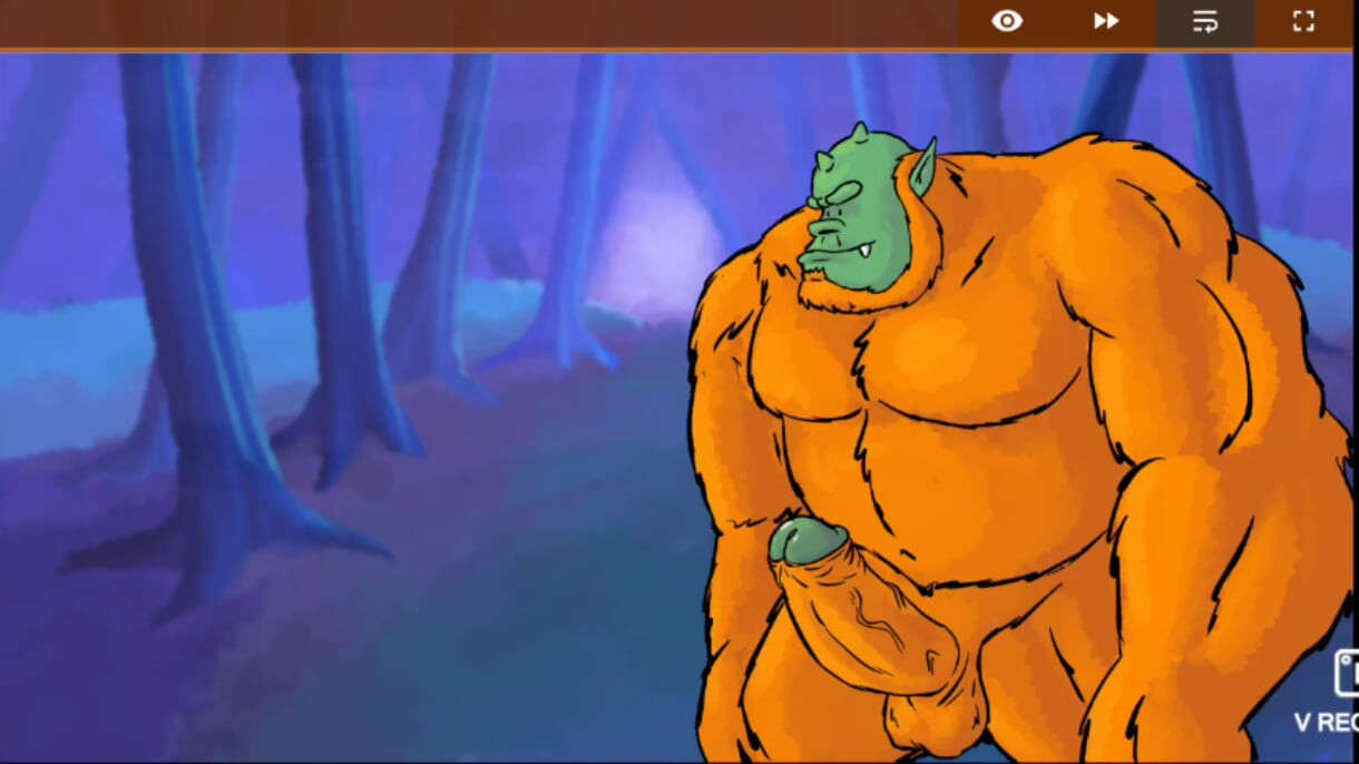 Chubby fucks massive monster cock in the woods!