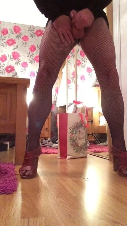 Coming in heels n fishnets