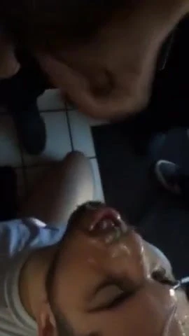 We bukkake our buddy's face - 4 cumshots
