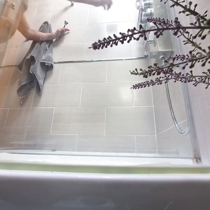 Shower nude guy shaving ass balls cock