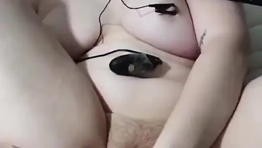 Hardcore BDSM Solo Session (mask, Collar, Spreader Bar, Electrostimulation, Vibrator and Large Dildo)