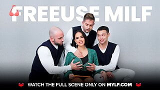 MylfBlows - Smoky Eyed MILF Slips Lucky Stud's Thick Boner Into Her Mouth And Covers It In Her Spit