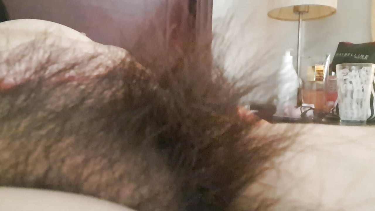 Stepmom's naked body with her fat, hairy pussy up close