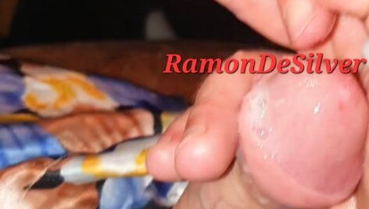 Master Ramon spits and jerks off in hot silk shorts and squirts, lick slave!