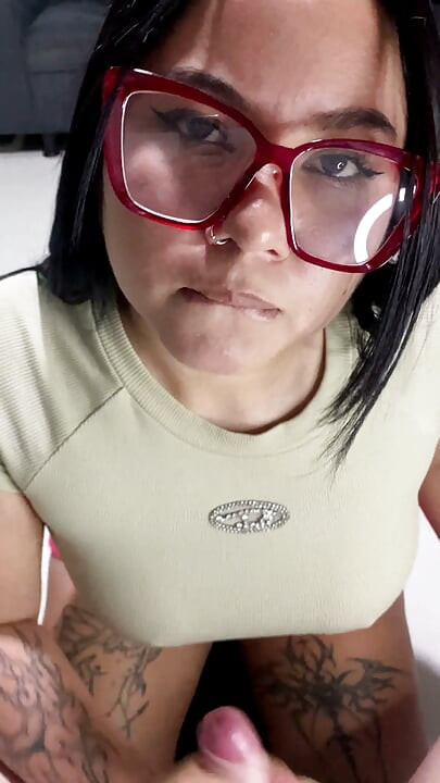 I Picked Up This Petite Colombian Girl with Glasses and Covered Her Blouse in Cum