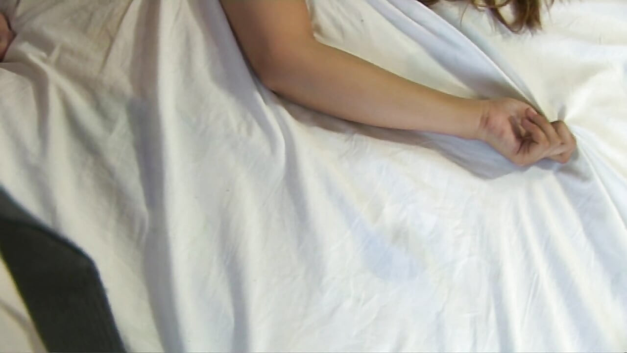 Busty blonde chick getting rammed hard on the bed