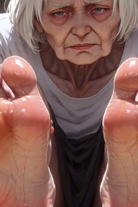 87 Year Old Granny Sensual Foot Oil Massage - Gorgeous Feet & Nails