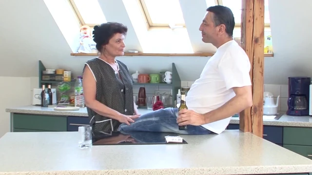 The old cleaning lady is really fuckable and takes the thick cock deep into her cunt
