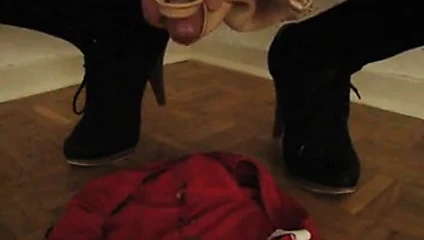 Crossdresser Cumshot over wife's panty with Bra.