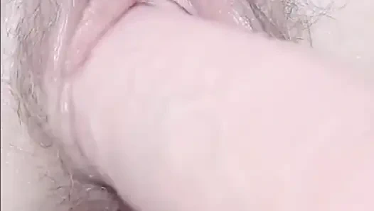 Sabrinahole, strawberry,, banana, sour cream and a new giant toy, inside her juicy peach