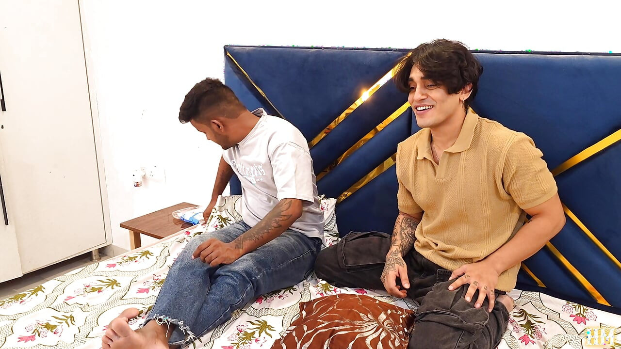Indian Asian Desi Three Friends enjoying threesome Hardcore Fucking Two Big Cock