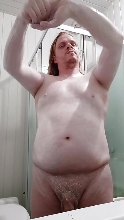 I Wax, Shower, Masturbate, Wick My Feet, Cum and Swallow My Cum in the Shower