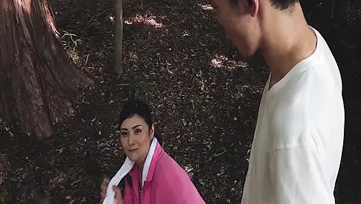 A123G10 Picking up a mature woman found in a dense forest! Even a rural lady who seems serious at first glance loves sex, being stripped naked and climaxing repeatedly with another man's.