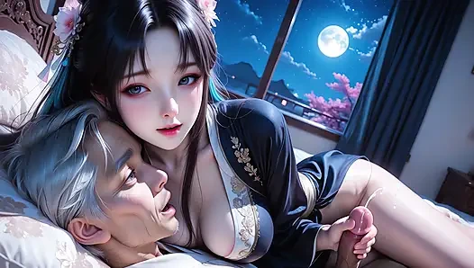 hot traditional Chinese style girl squeezes out your seed