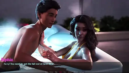 Awam Sophia and Sam Spend Time in Hottub