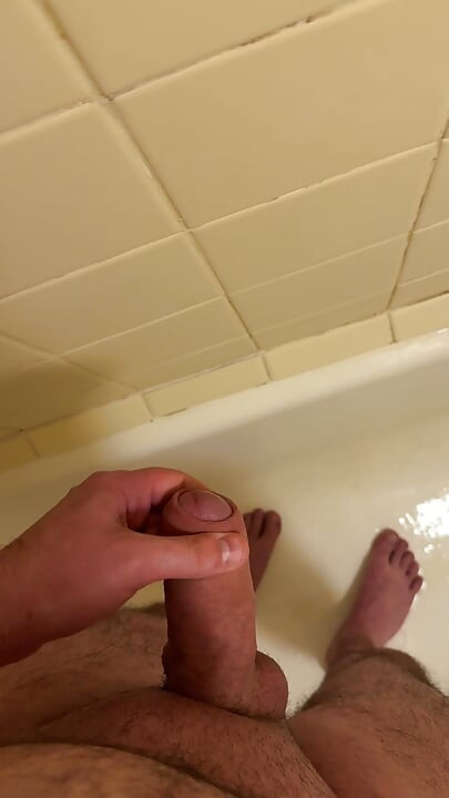 Morning jerking and cum in the bathroom