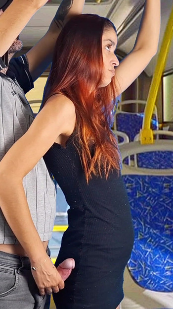 Powerful moment from "Stranger rubs cock on student on bus in public!"