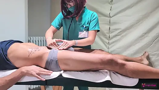 FAKE HOSPITAL - Depraved doctors squirt and get cum all over the place