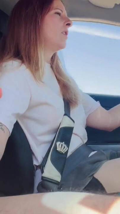 Risky Car Handjob While Driving  She Jerks Me Off Until I Explode | Clip 1