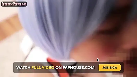 Gerçek cosplayer özel çekim. Evangelion Rei Sync domaltarak bakış açısıyla doruk noktası oluyor