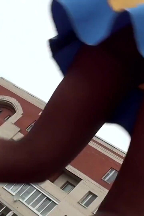 Blonde cheerleader flashing pussy while playing basketball