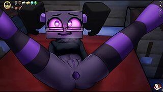 HornyCraft Minecraft Parody Hentai game PornPlay Ep.13 enderman woman puts huge anal beads in her ass