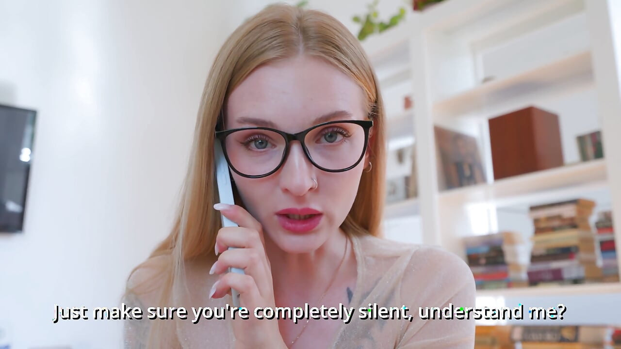 Stepsister Has Sex on the Phone with Her Boyfriend, and Instead of a Dildo, She Uses Her Stepbrother's Cock with Might and Main!