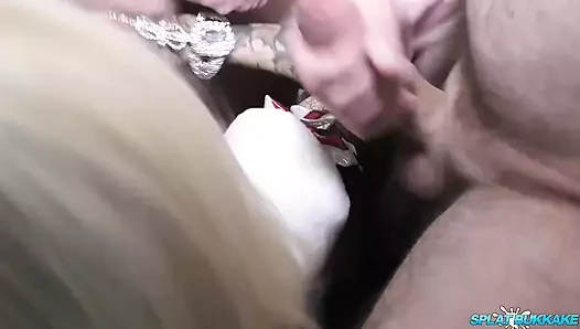 Absolutely bonkers Christmas bukkake party