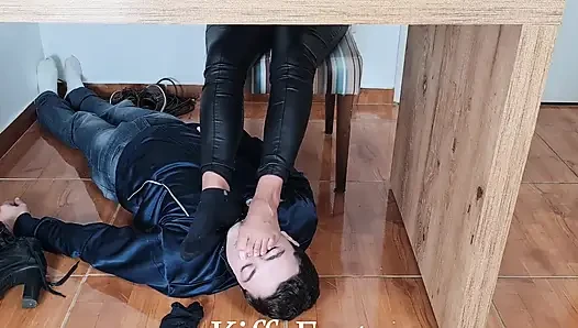 Goddess Kiffa - Foot Slave Cleans High Heels Boots