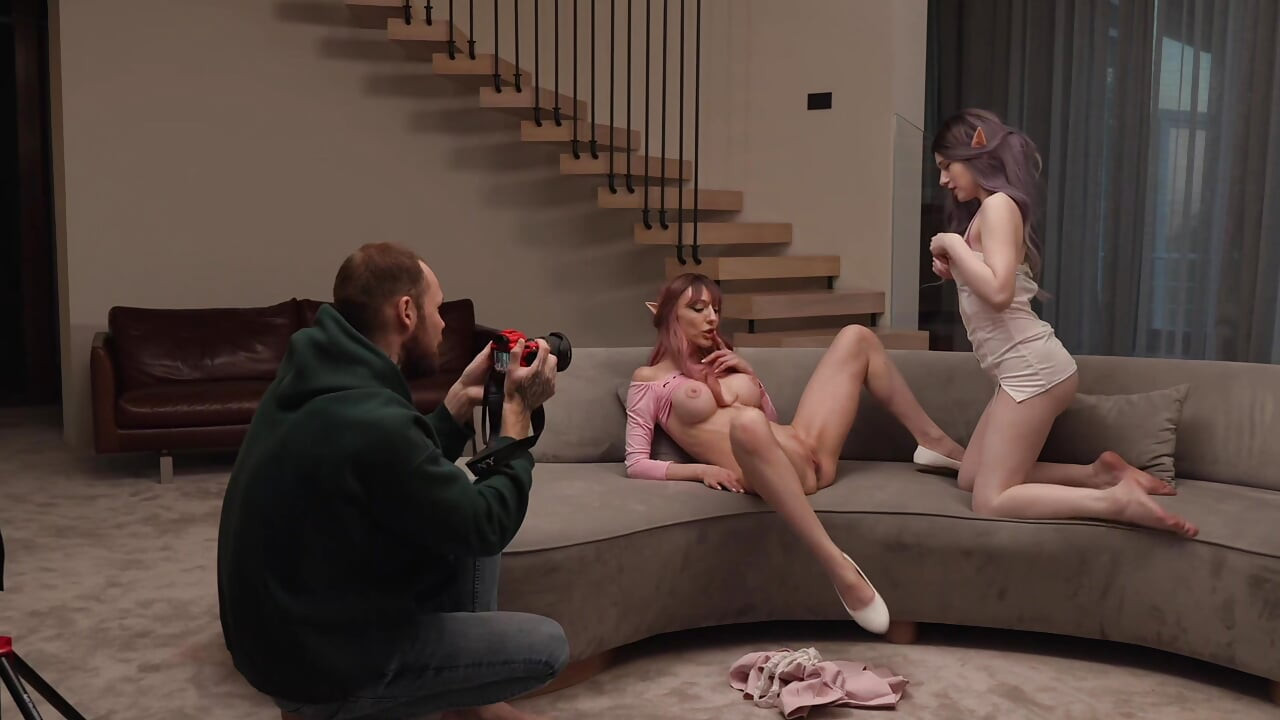 I'm Lickin' My Girlfriend's Pussy During a Photoshoot so the Photographer Will Fuck Me