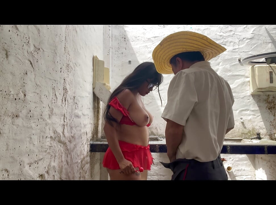 Stepfather fucks his beautiful, busty, big-assed stepdaughter in an abandoned house.