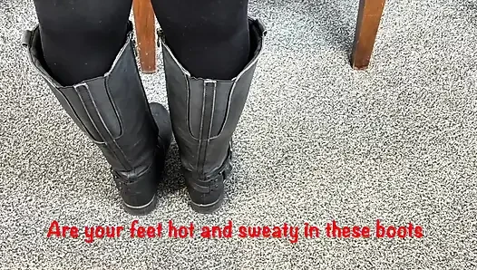 Mrs Mature Feet removing stinky socks and boots