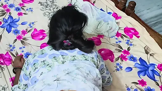 Cute indian girl sharing bed with step brother