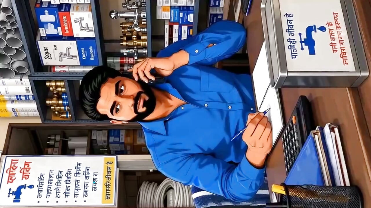 Femeie indiană sex secret cu instalator în baie desene animate Ai