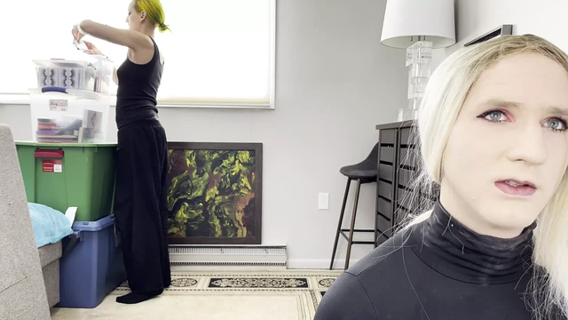 Man and Woman Putting on Mascara and Fake Lashes