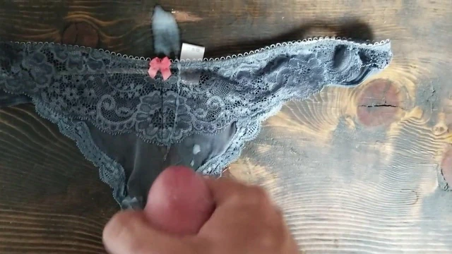 Cum on her little thong
