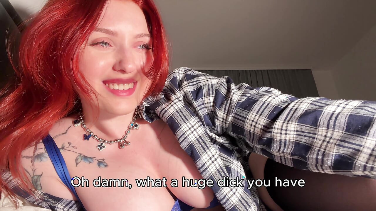 Horny Redhead Babe Relaxes After Work - POV Virtual Sex with Big Boobs