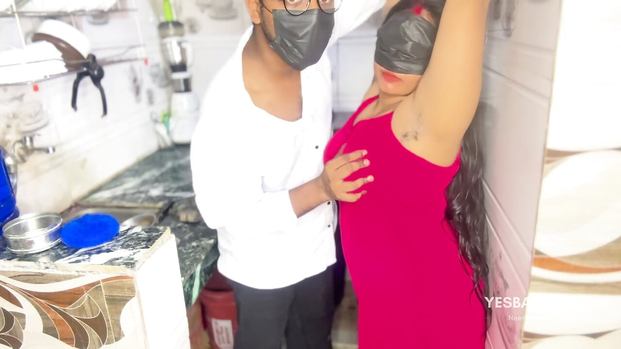 Blindfolded Hot Indian Wife Kitchen Sex with Husband Hardcore Blindfold Fucking Hindi Video