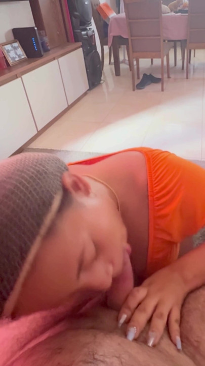 Stepdaughter milks her stepfather before leaving for work | Clip 1