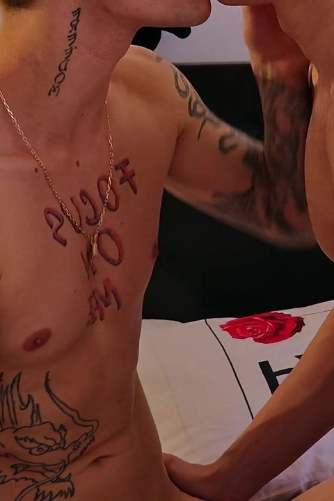 Two Beautiful Twinks with Massive Cocks - Gagging Deepthroat and Raw Ass Pounding with Cum on Tight Hole