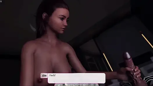 Japanese Stepmom Jerking My Big Cock At Night On My Bed