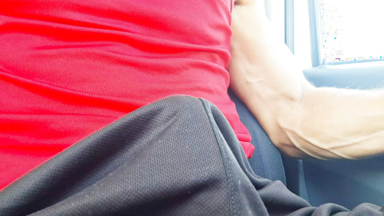 Exhibitionist Public Car Wank. I Rub My Cock on the Steering Wheel and Almost Get Caught