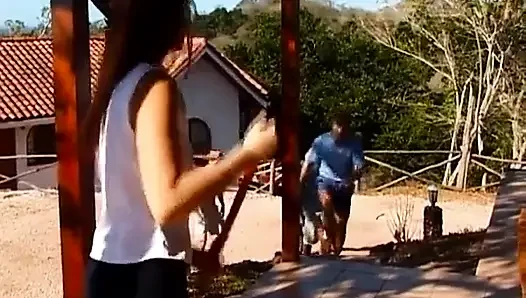 Paty Gets Her Face Covered after a DP Gangbang