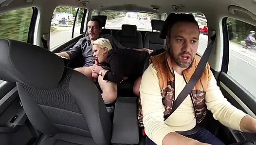 Sexy chubby blonde picked up and anally fucked outdoor