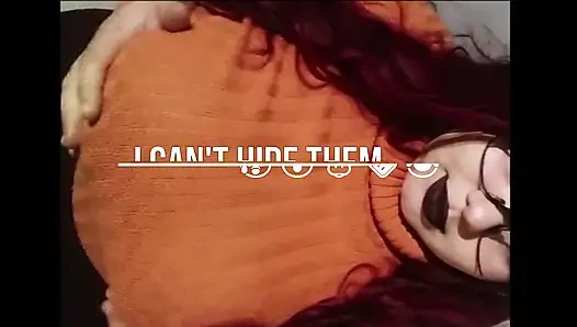 Istri gotik hot dengan toket besar lagi asik nonton bokep hentai (nagachichi nagai-san) sambil mainin kontol besar